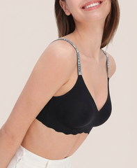 Seamless Shine Strap Deep V Bra - Smart Size