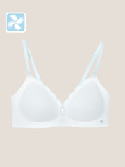 Basic Seamless Deep V Scalloped Neck Cooling Bra