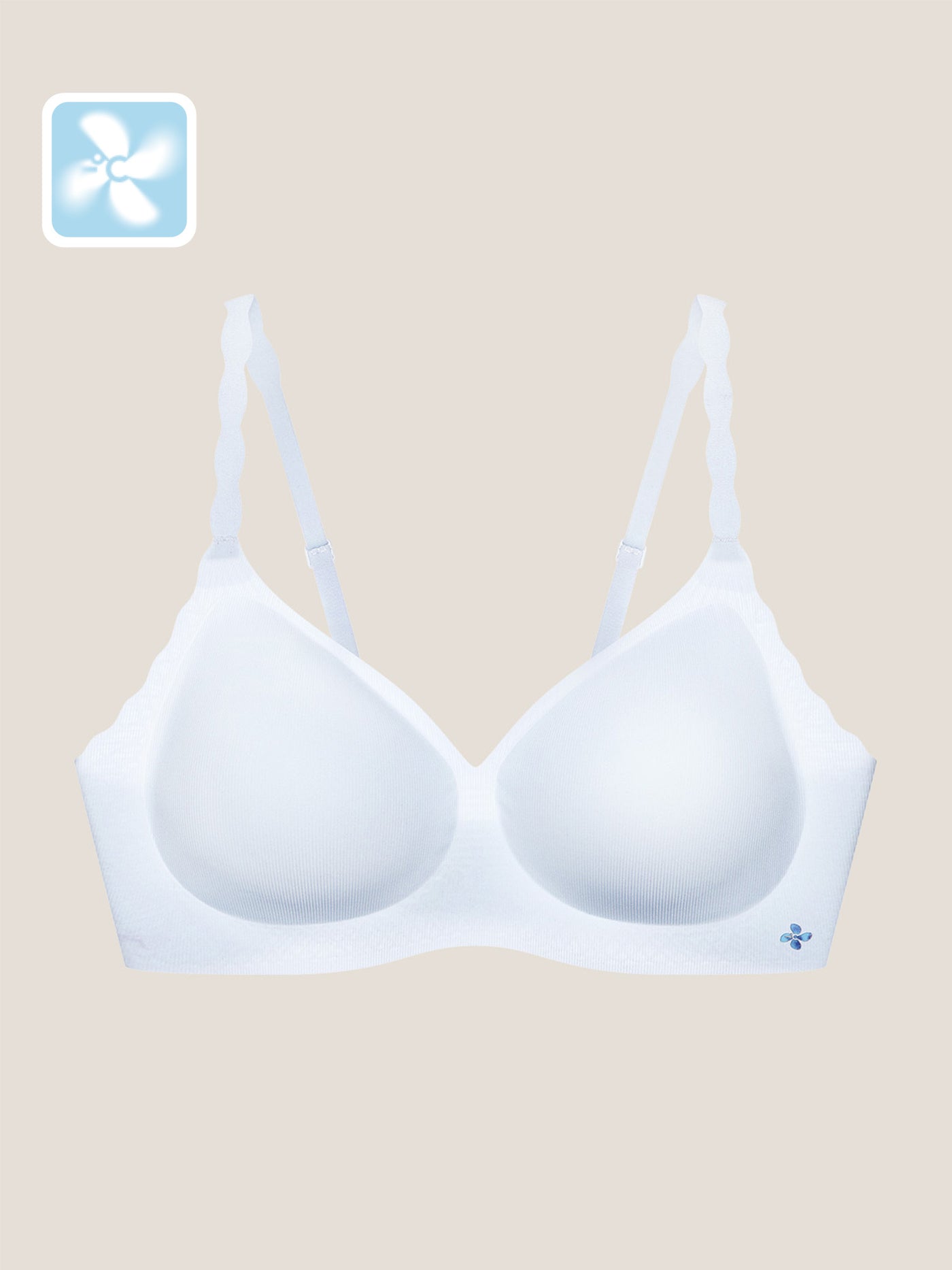 Basic Seamless Deep V Neck Mint-Infused Cooling Bra