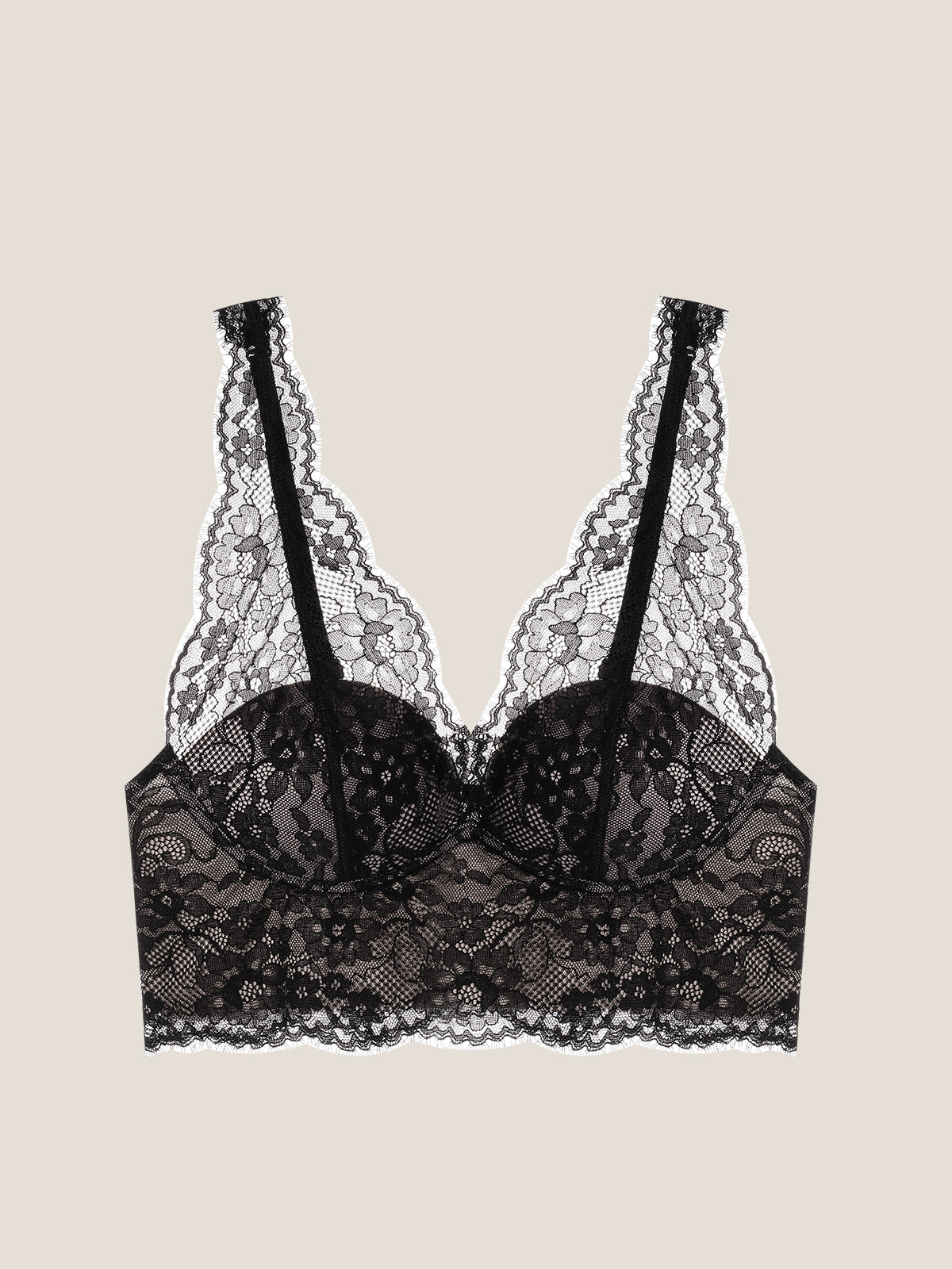 Lace Padded Plunge Spacer Bra