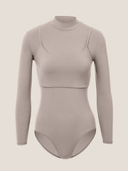 Layered Mock Neck Bodysuit