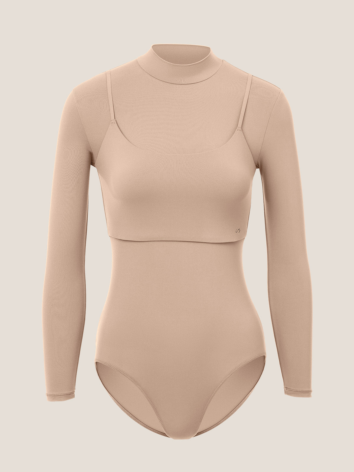 Layered Mock Neck Bodysuit