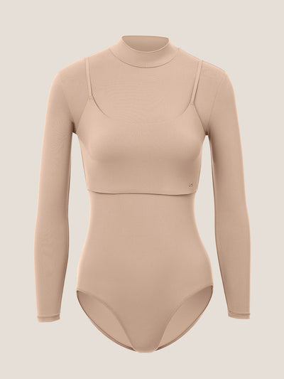 Layered Mock Neck Bodysuit