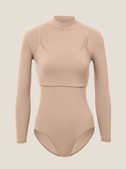 Layered Mock Neck Bodysuit