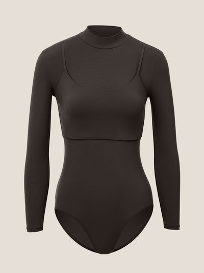 Layered Mock Neck Bodysuit