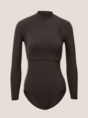 Layered Mock Neck Bodysuit