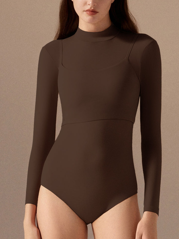 Layered Mock Neck Bodysuit – ubras