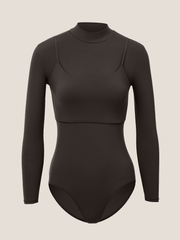 Layered Mock Neck Bodysuit