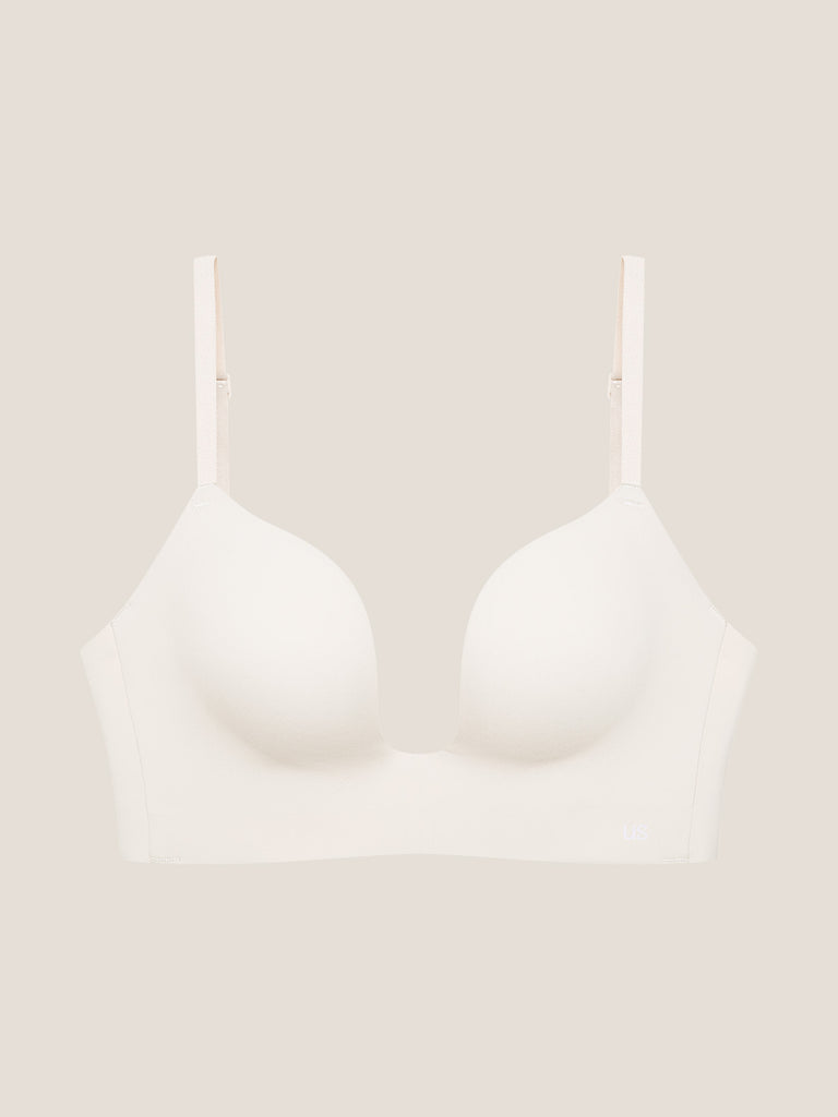 Plunge Low Back Bra, C75 / Ivory