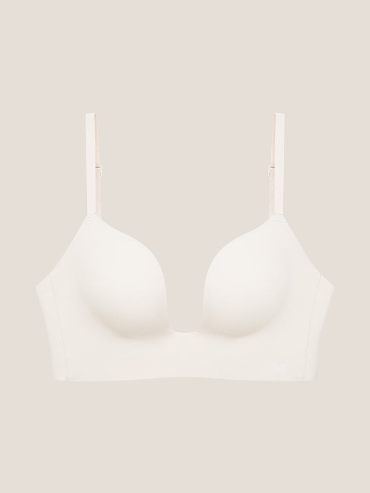 Plunge Low Back Bra, C75 / Ivory