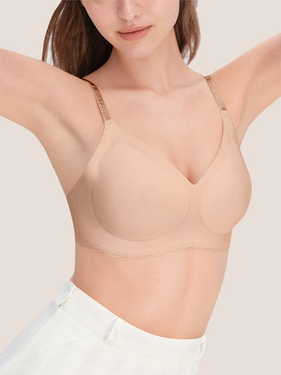 Seamless Shine Strap Deep V Bra - Smart Size