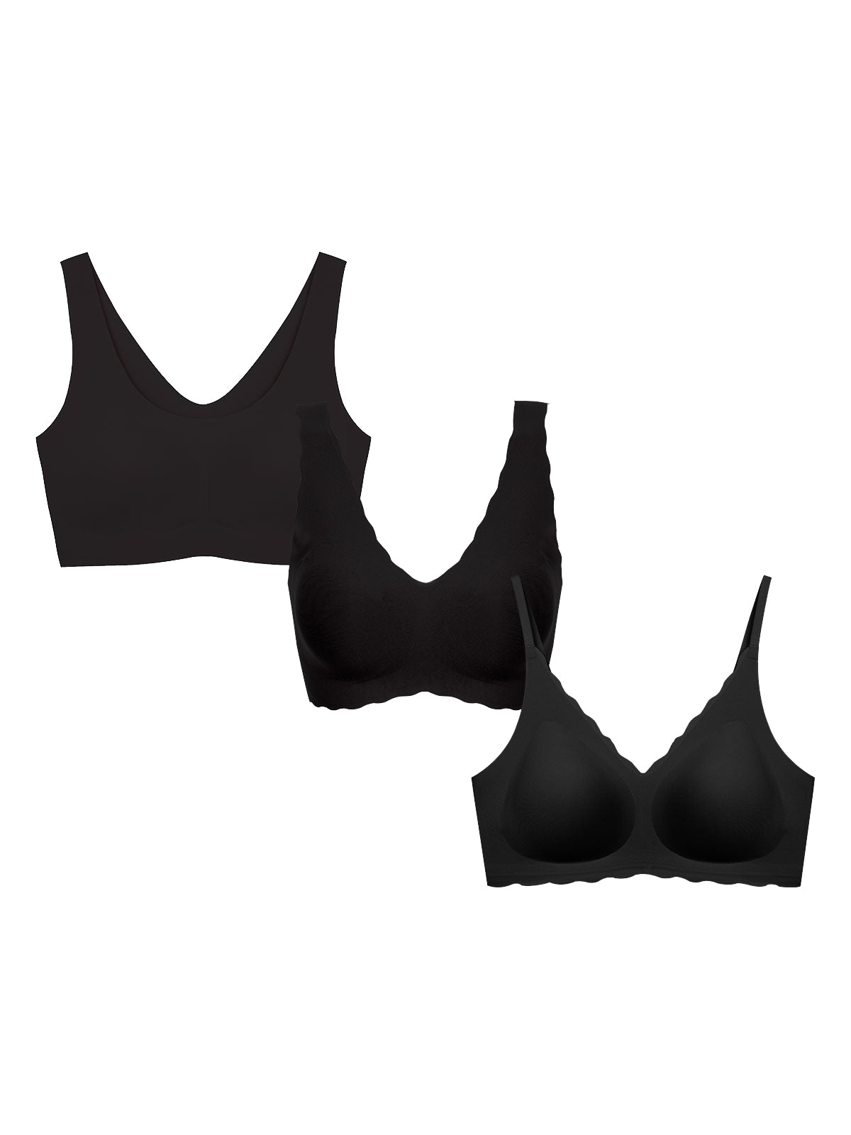 Buy WorldCare® Thin Underwear Small Bra Pl Size Wireless Adjustable Lace  Women'S Bra Cover B C D Cup Large Size : C, Black, 105 C at