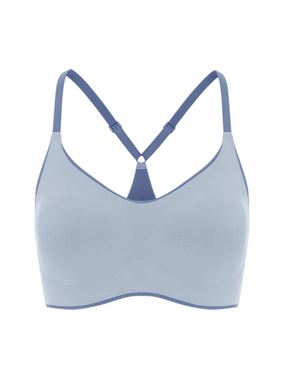 24H Comfort One Size Contrast Spaghetti Strap Wireless Bra