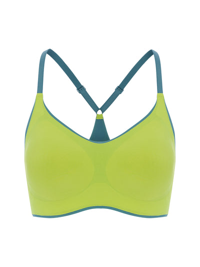 24H Comfort One Size Contrast Spaghetti Strap Wireless Bra