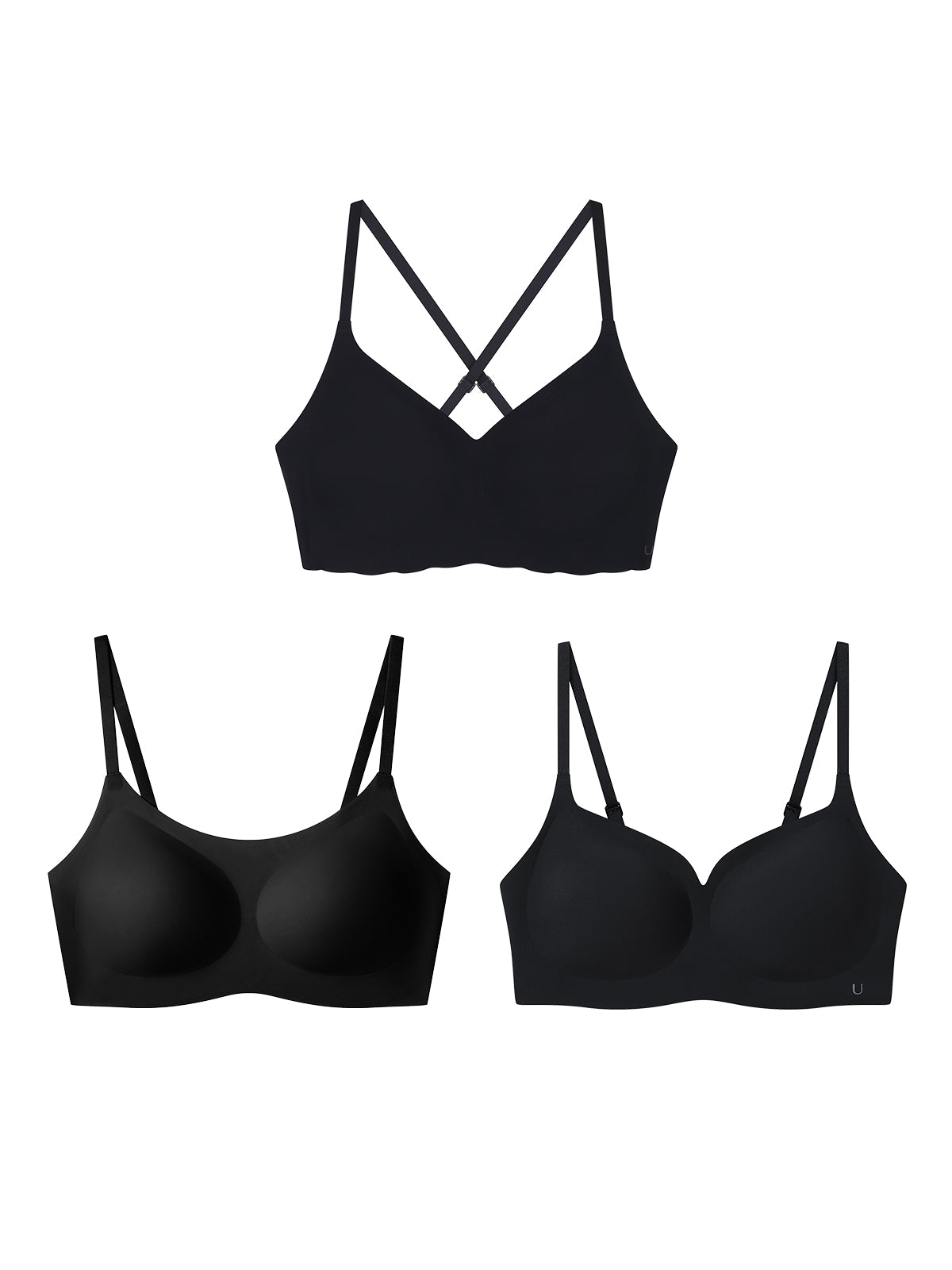 24H Comfort Support Size Free Wireless Bra Kit of 3