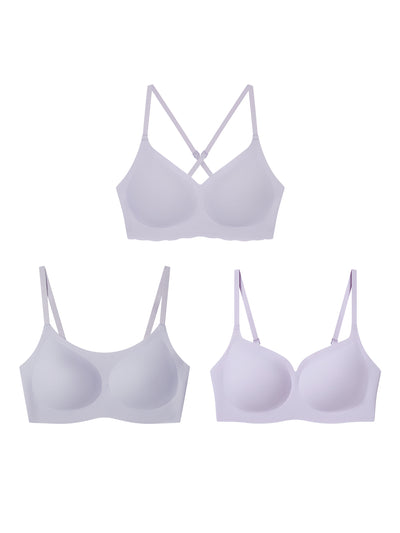 24H Comfort Support Size Free Wireless Bra Kit of 3