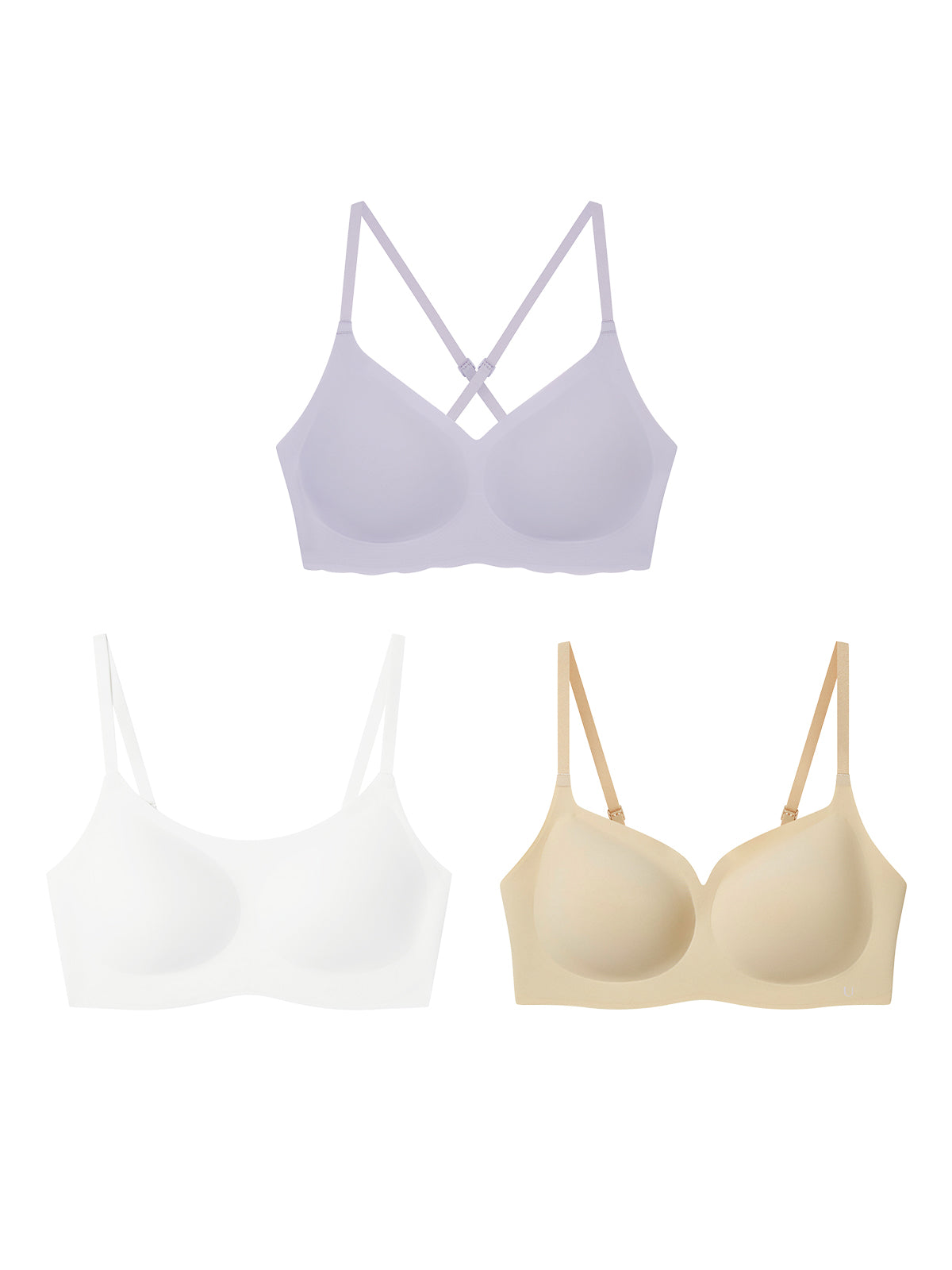 24H Comfort Support Size Free Wireless Bra Kit of 3