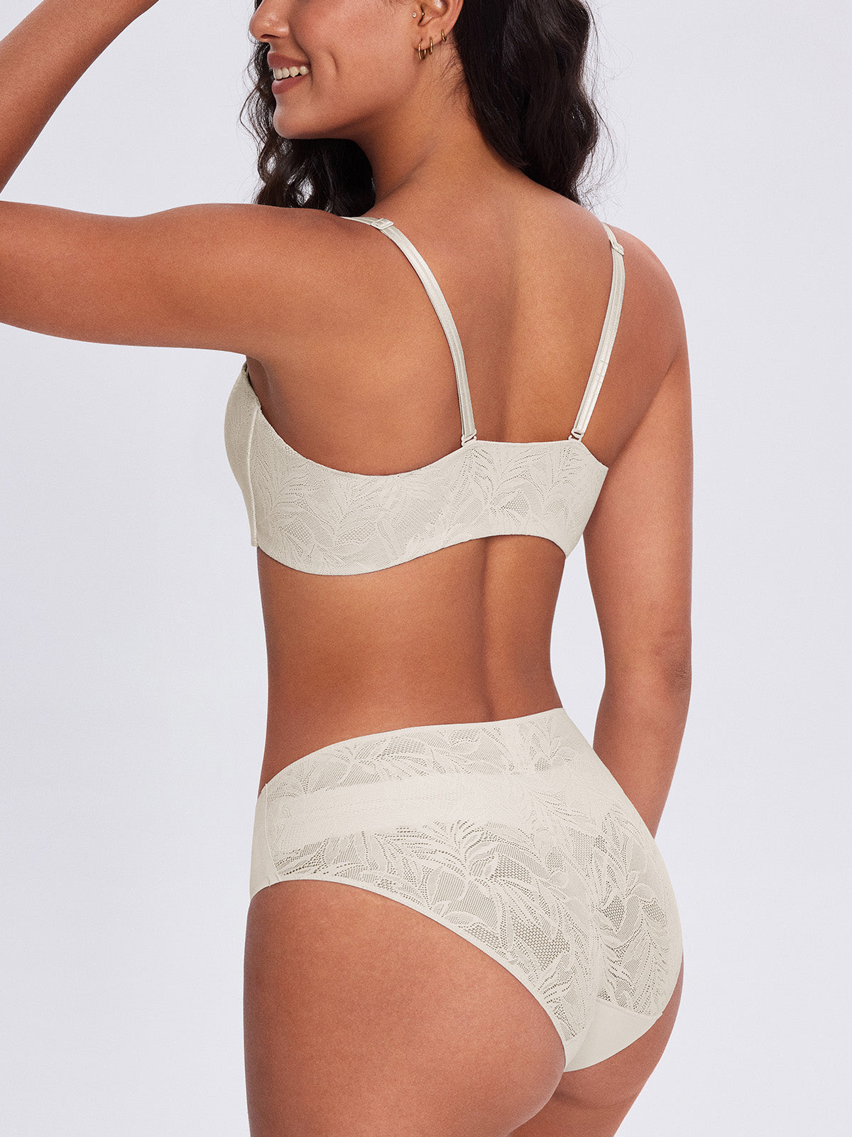 Vine Lace Push-Up Cross Back Bra