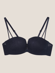 Vine Lace Push-Up Cross Back Bra