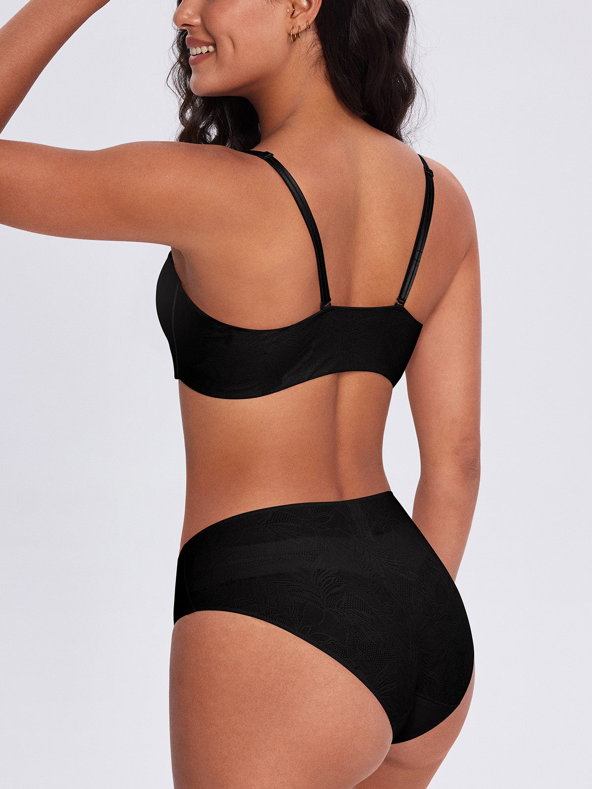 Vine Lace Push-Up Cross Back Bra
