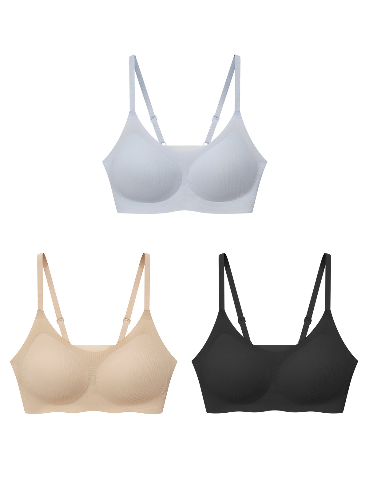 Breeze In U Collar Spaghetti Strap Cooling Bra Kit of 3