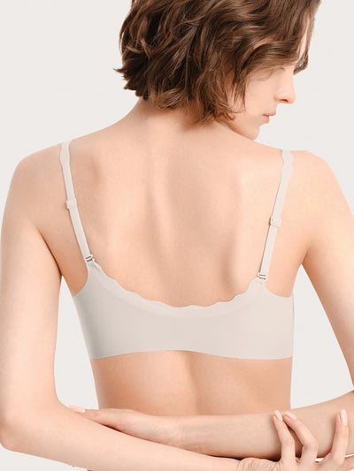 Basic Seamless Deep V Neck Mint-Infused Cooling Bra