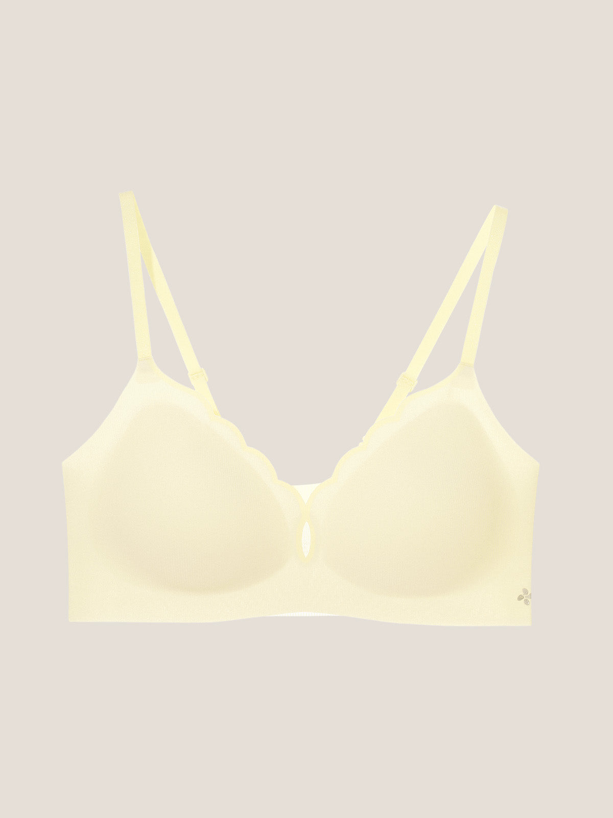 Basic Seamless Deep V Scalloped Neck Cooling Bra