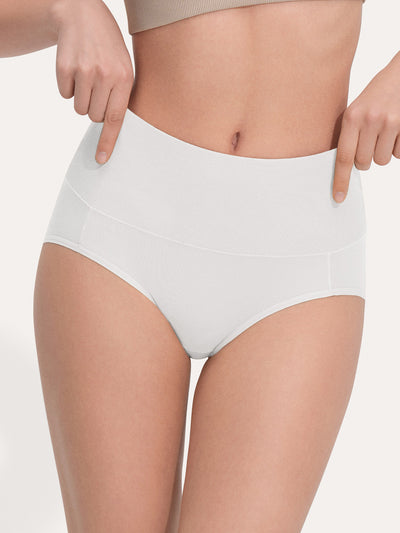 Pure Cotton Wide Elastic Band High-Waisted Brief (2-Pack)