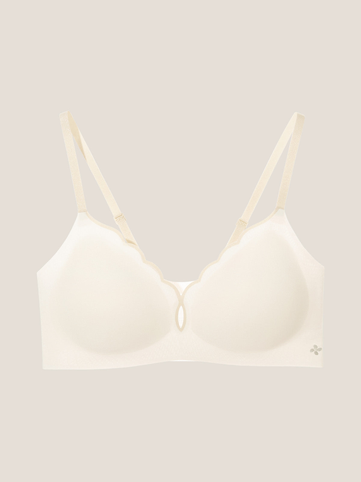 Basic Seamless Deep V Scalloped Neck Cooling Bra