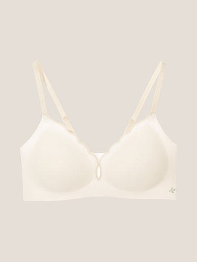 Basic Seamless Deep V Scalloped Neck Cooling Bra