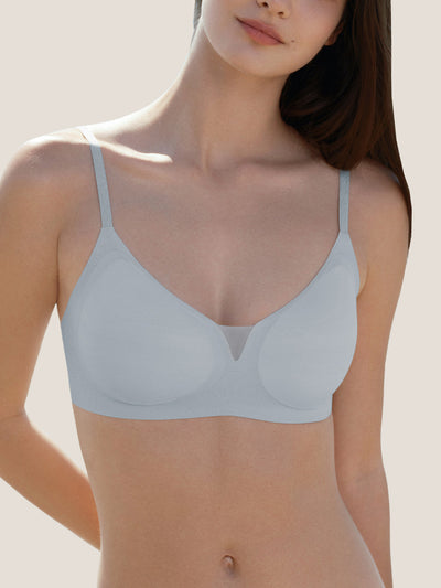 Basic Seamless Deep V Neck Mesh Cooling Bra