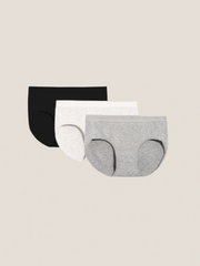 3pcs Cotton Rib Mid-Rise Briefs