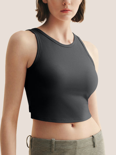 Modal Ribbed Bra Crop Tank