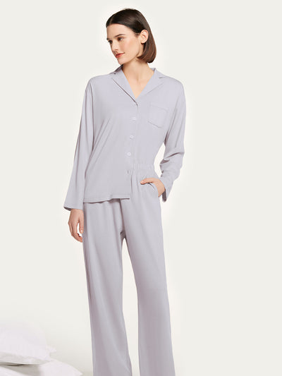 Flash Sale | Classic Cotton Notch Collar Pajama Set