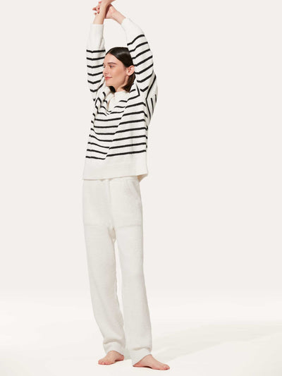 Flash Sale | Mousse Stripe Half Velvet Pajama Set
