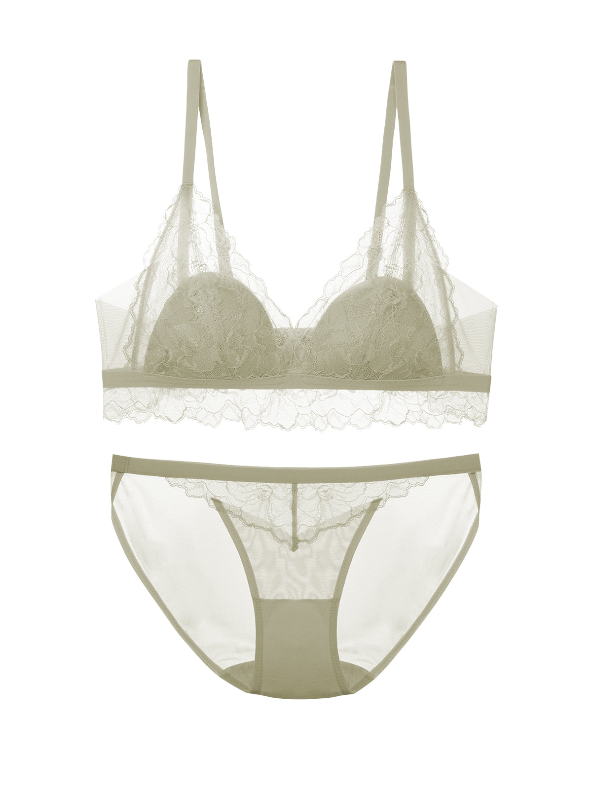 Flash Sale | Lace Shell Cup Bra & Brief