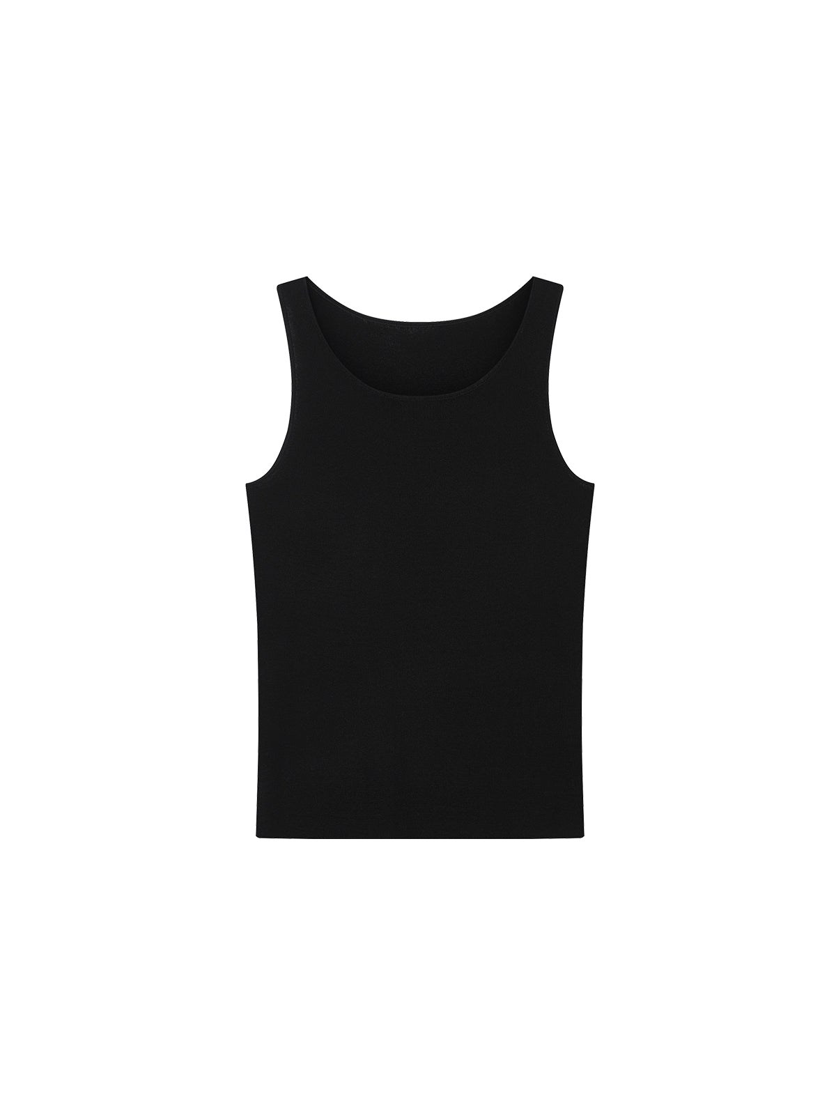 Chic Contrast Knit Tank Top with Round Neck