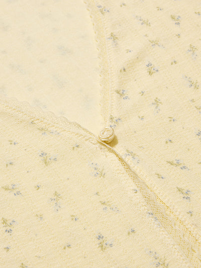 Whir Lavender Floral V-neck Cardigan