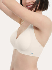 Basic Seamless Deep V Neck Mint-Infused Cooling Bra