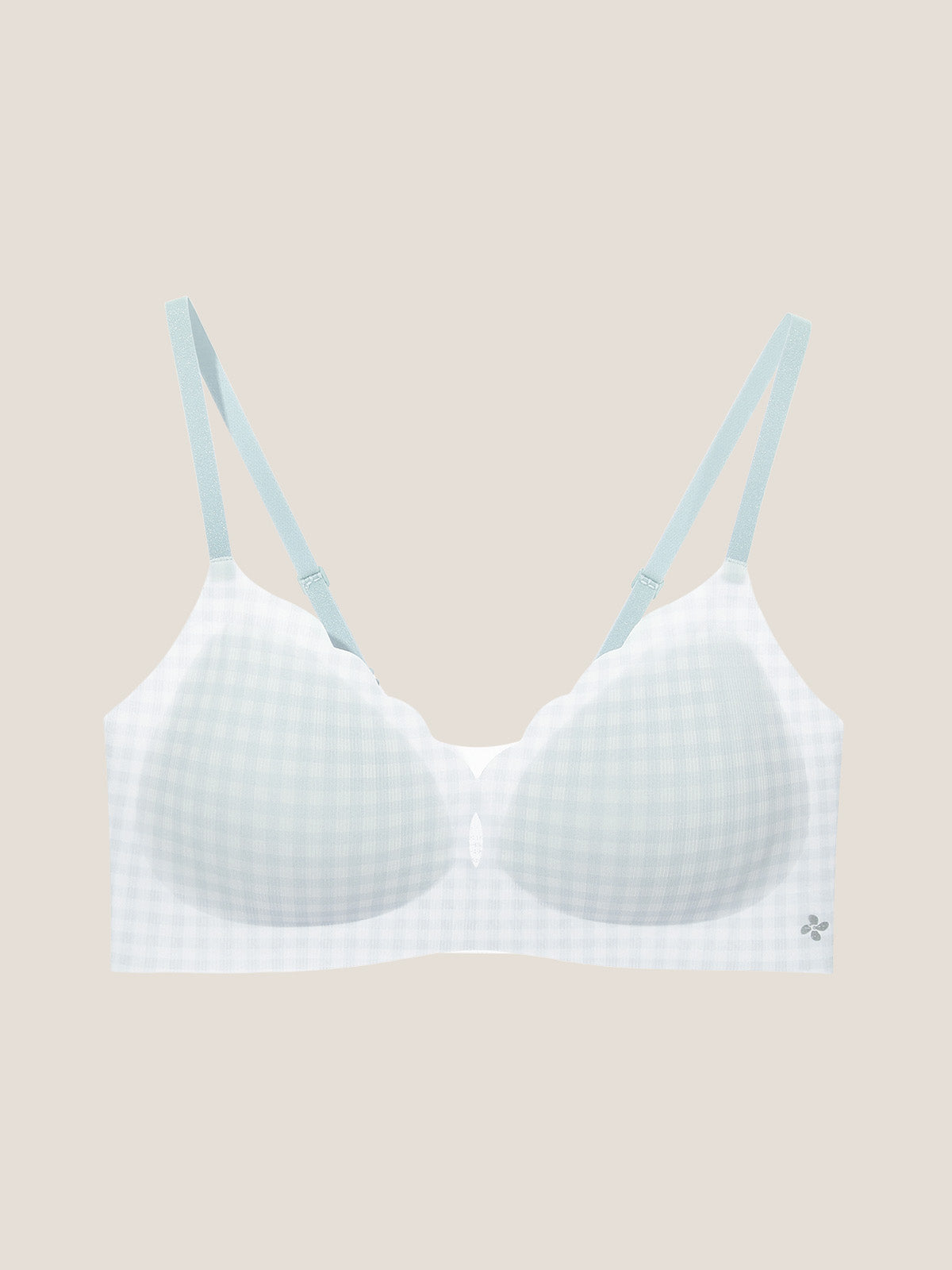 Basic Seamless Deep V Scalloped Neck Cooling Bra