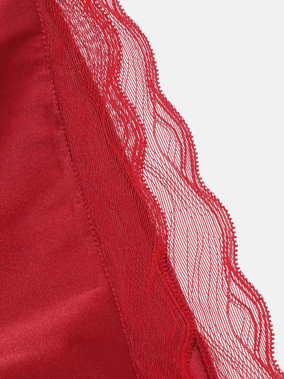 Silk Satin Lace Trimmed Camisole Pajama Set