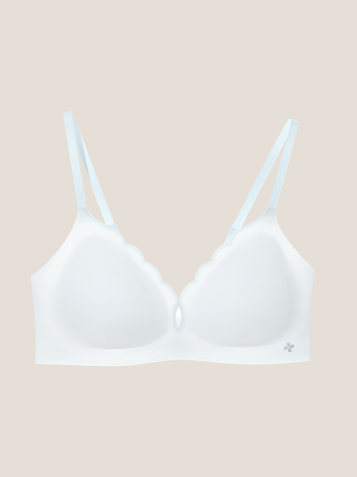 Basic Seamless Deep V Scalloped Neck Cooling Bra