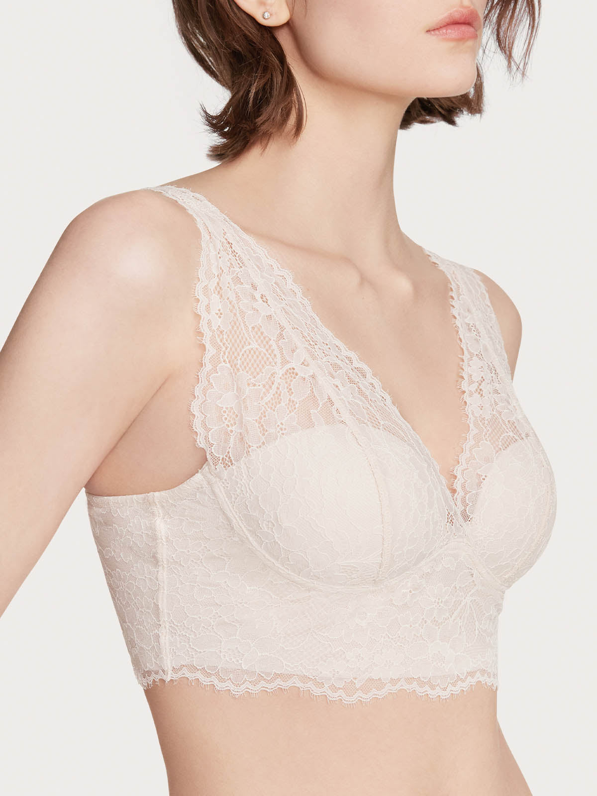 Lace Padded Plunge Spacer Bra