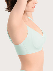 Basic Seamless Deep V Neck Mint-Infused Cooling Bra