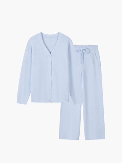 Soft Cloud Stripe Cardigan Pajama Set