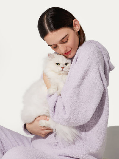 Tender Love Soft Cloud Cat Ear Hooded Pajamas Set