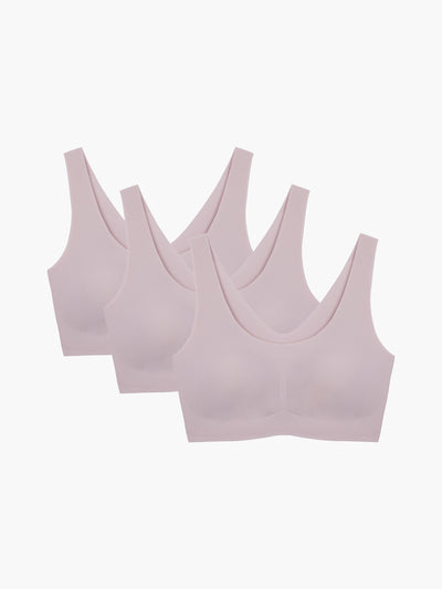 24H Comfort One Size Classic Wireless Bra Fixed Pad Kit of 3